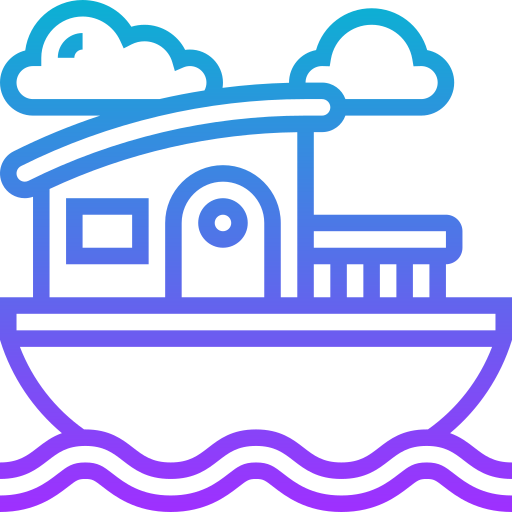 casa flotante icono gratis