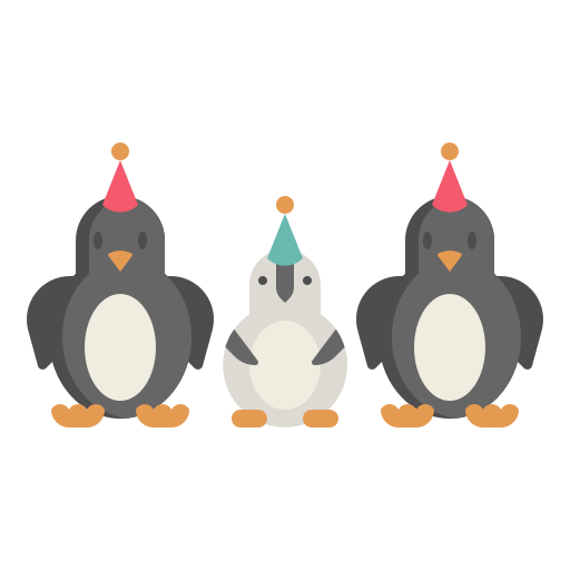 pingüinos icono gratis