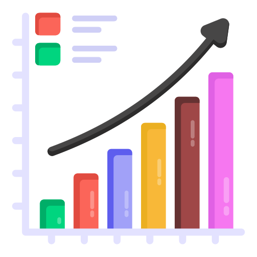 tabla de crecimiento icono gratis