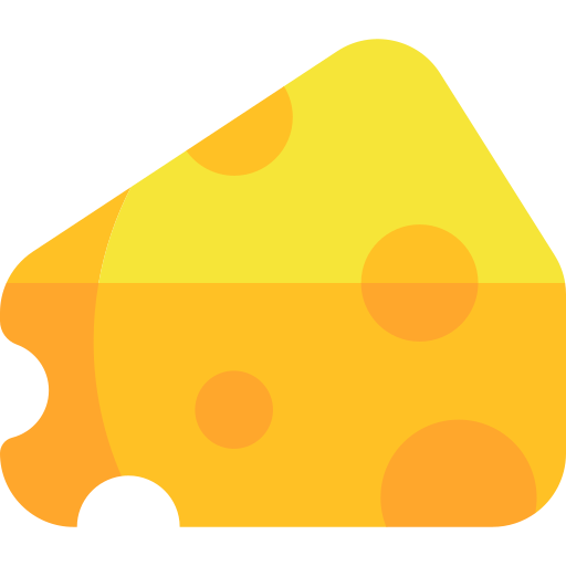 Cheese Slice Kawaii Flat Icon