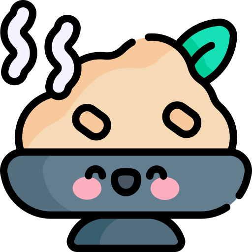 Mashed potato Kawaii Lineal color icon