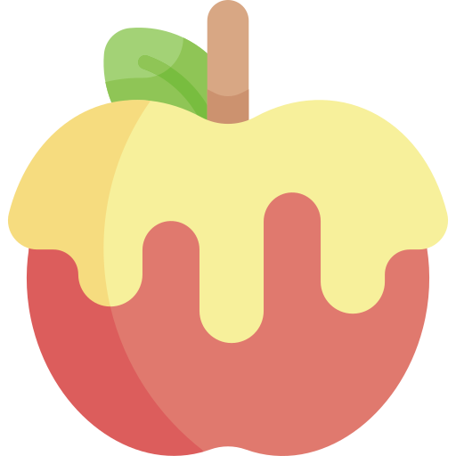 manzana caramelizada icono gratis