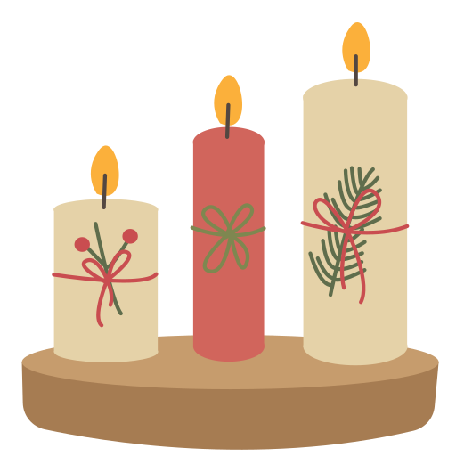 Christmas Candle Stickers, 1 PNG Printab Graphic by Magic world of