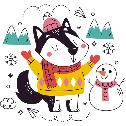 Winter Animals Stickers PNG. Sticker Sheets for printing. By