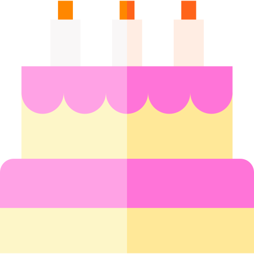 Birthday Cake Basic Straight Flat Icon