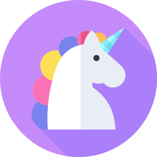 Unicorn Flat Circular Flat Icon