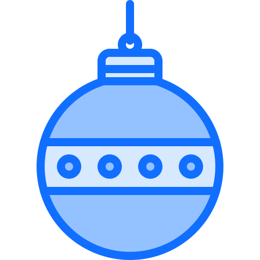 Christmas ball Coloring Blue icon