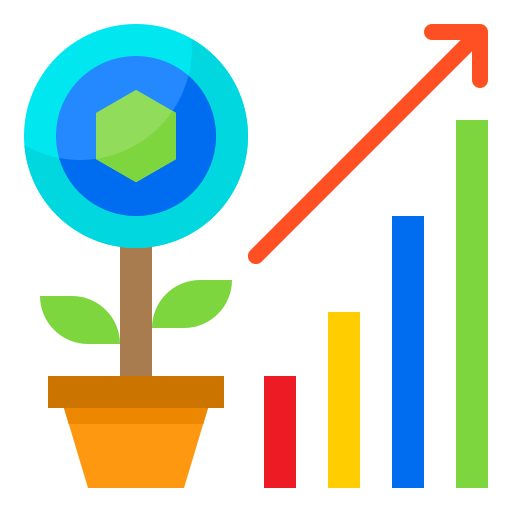 gráfico de crecimiento icono gratis