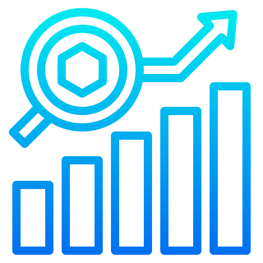 Bar graph srip Gradient icon