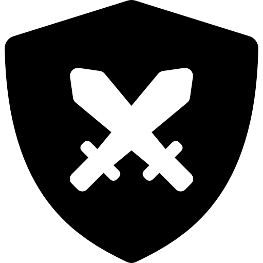 Shield with swords icon