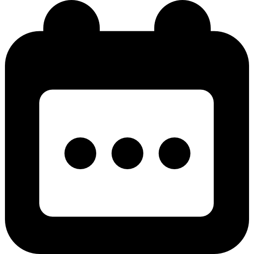 calendario con puntos suspensivos icono gratis