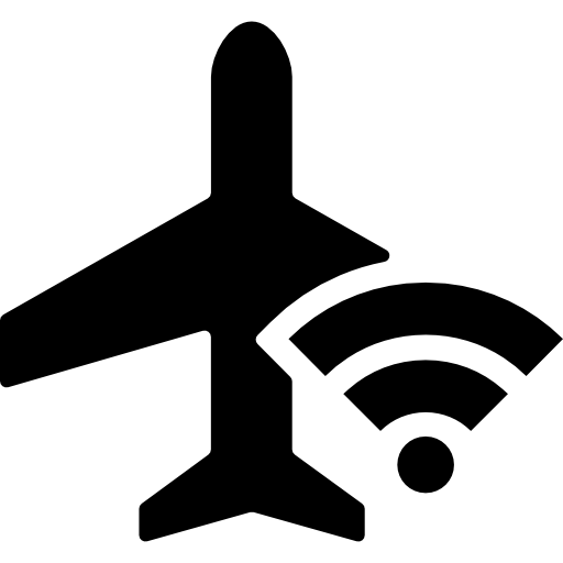 señal de avión y wifi icono gratis