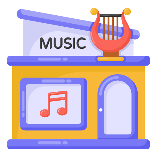 tienda de música icono gratis