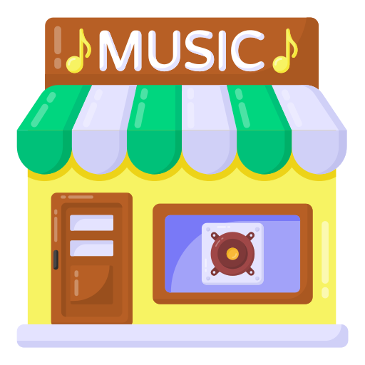 tienda de música icono gratis