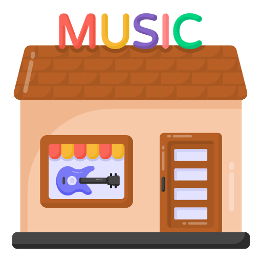 tienda de música icono gratis