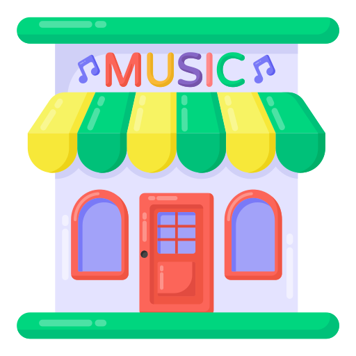 tienda de música icono gratis