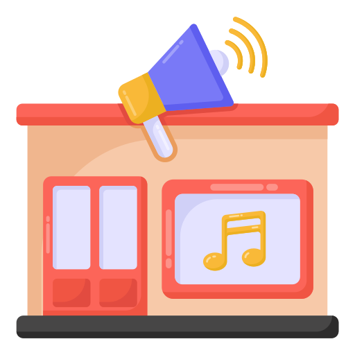 tienda de música icono gratis