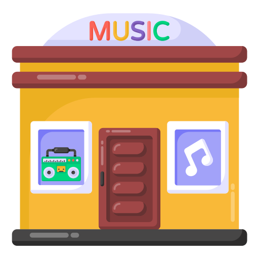 tienda de música icono gratis