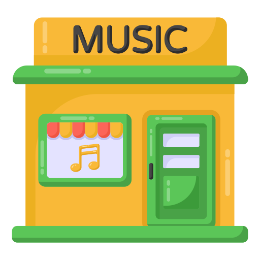 tienda de música icono gratis