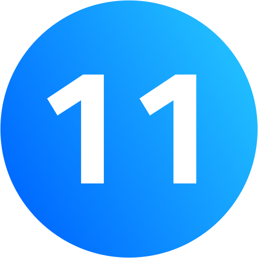 number 11 blue