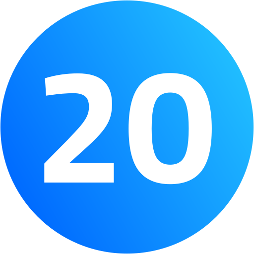 Number 20 Generic Circular icon