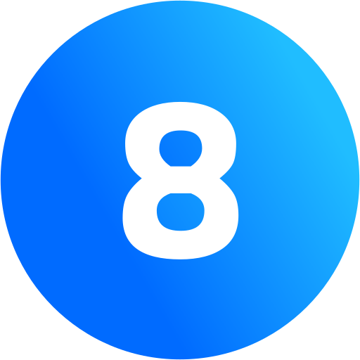 blue number 8