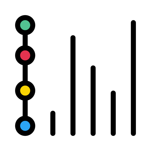 Line Chart Vector Stall Lineal Color Icon