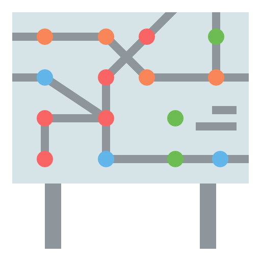 mapa ferroviario icono gratis