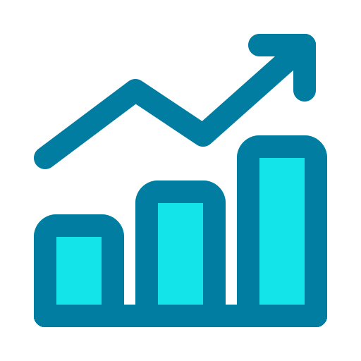 Growth graph icon Generic Blue