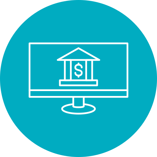 banca en línea icono gratis