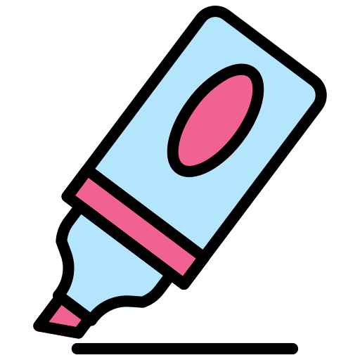 Highlighter Generic Outline Color icon