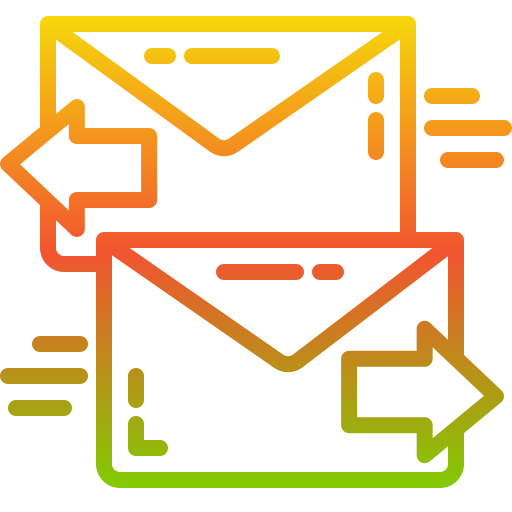 intercambiar correos icono gratis