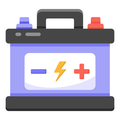 l'icône de batterie de voiture isolée sur fond blanc. illustration