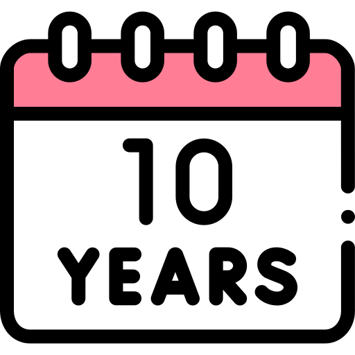 10 años icono gratis