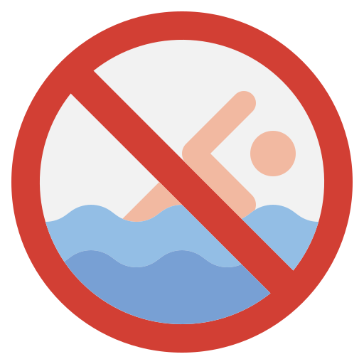 No swimming - Free signaling icons