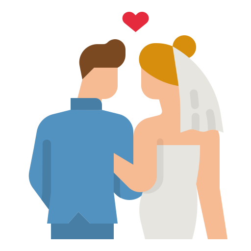 pareja de boda icono gratis