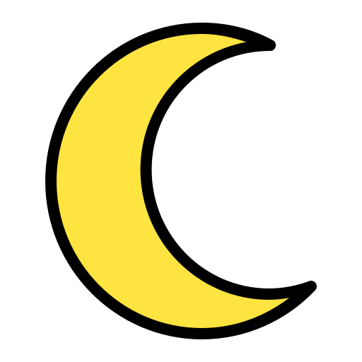 Crescent moon Generic Outline Color icon