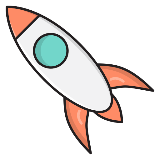 Rocket launch Vector Stall Lineal Color icon