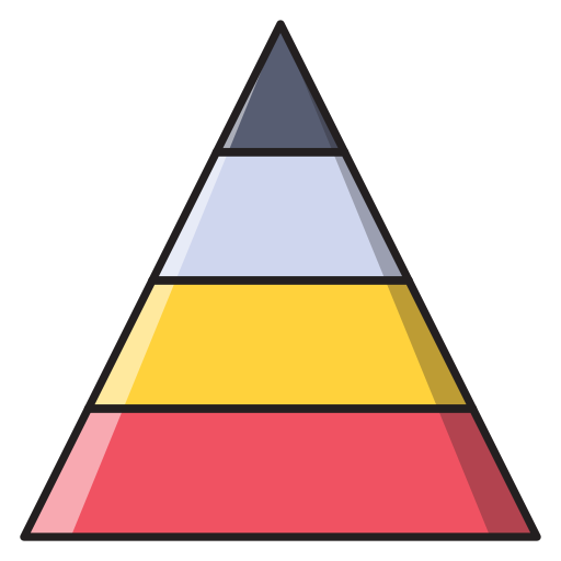 Pyramid chart Vector Stall Lineal Color icon