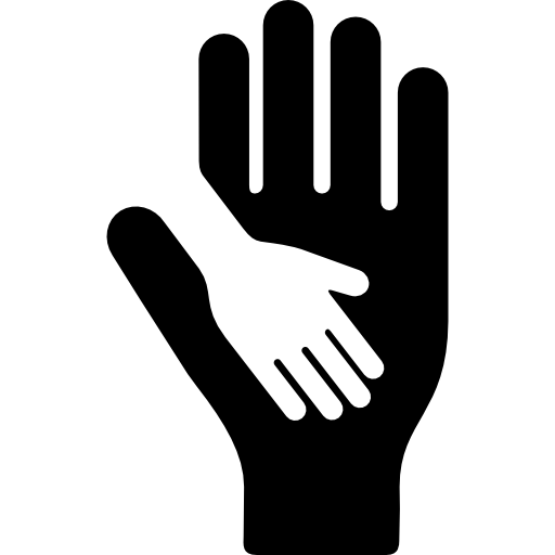 Chil hand on the hand of an adult free icon