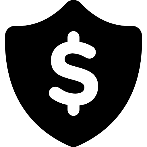 escudo de signo de dólar icono gratis