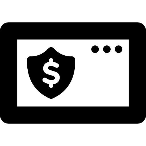 escudo de dólar en pantalla icono gratis