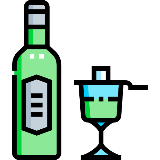 Absinthe Green Alcohol Drink Pop Art Vector, Vectors