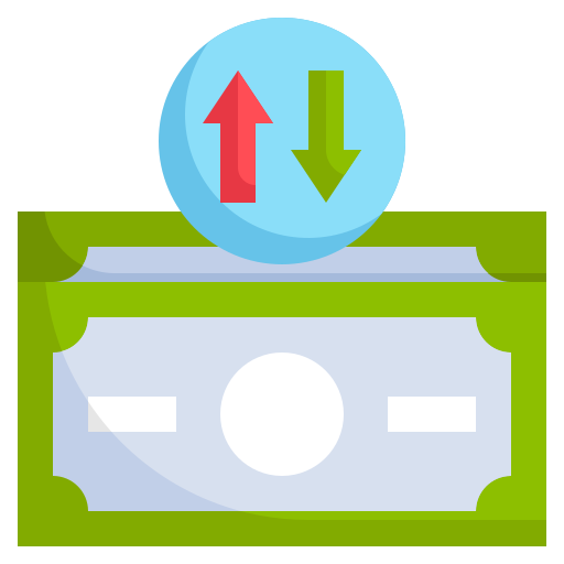Cash flow free icon