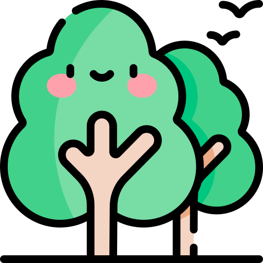 Trees Kawaii Lineal color icon