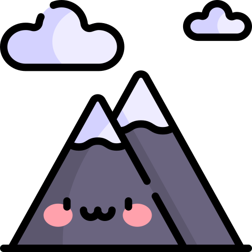 Mountain Kawaii Lineal color icon