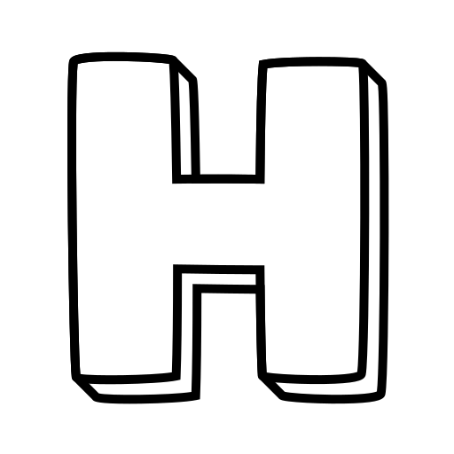 Letter H of the English Alphabet. Alphabetic Character. an Icon