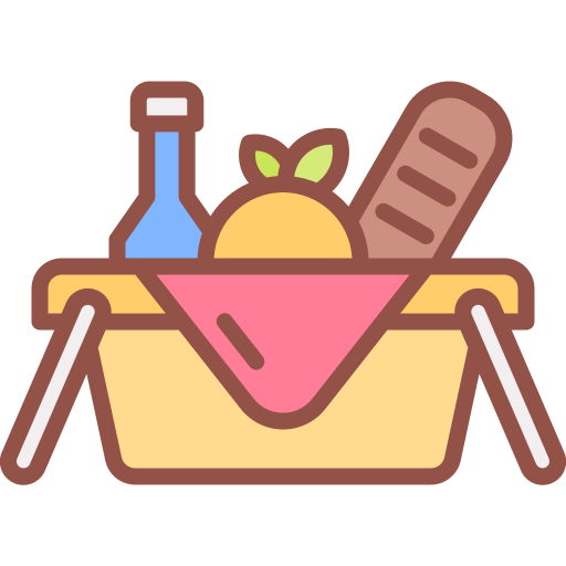 cesta de picnic icono gratis
