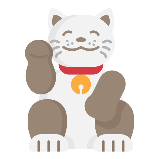 Gato chino de la suerte - Iconos gratis de culturas