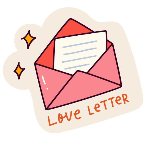 Cute Love Note Envelope Sticker Love Letter // Envelope Sticker